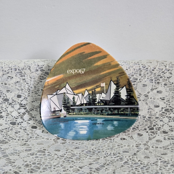 Ornamold Expo 67 Triangular Souvenir Plate – Vintage Canadiana Collectible - Picture 1 of 7